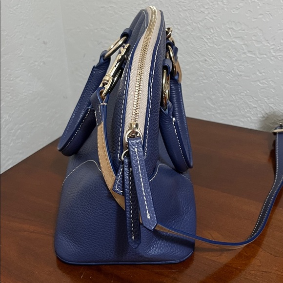 Dooney & Bourke Royal Blue Leather Satchel and Pouch - Picture 2 of 9